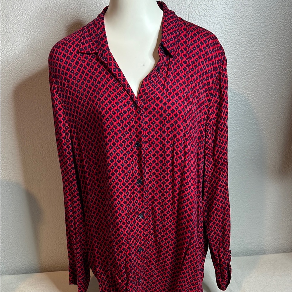 Banana Republic Boyfriend Fit Button-Down Blouse – Size XL